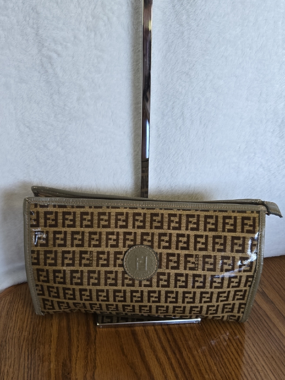 Fendi Vintage Zucchino Coated Canvas Clutch